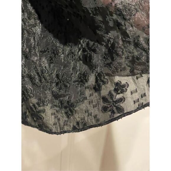 NWOT Endless Rose Texture Floral Organza Black Puff Sleeve Mini Dress Large - Picture 16 of 16